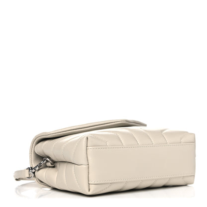 Saint Laurent Calfskin Y Quilted Monogram Toy Loulou Crossbody Bag Crema Soft 4 of 14