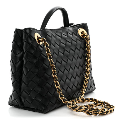 Bottega Veneta Nappa Intrecciato Small Andiamo With Chain Shoulder Bag Black Black 3 of 9
