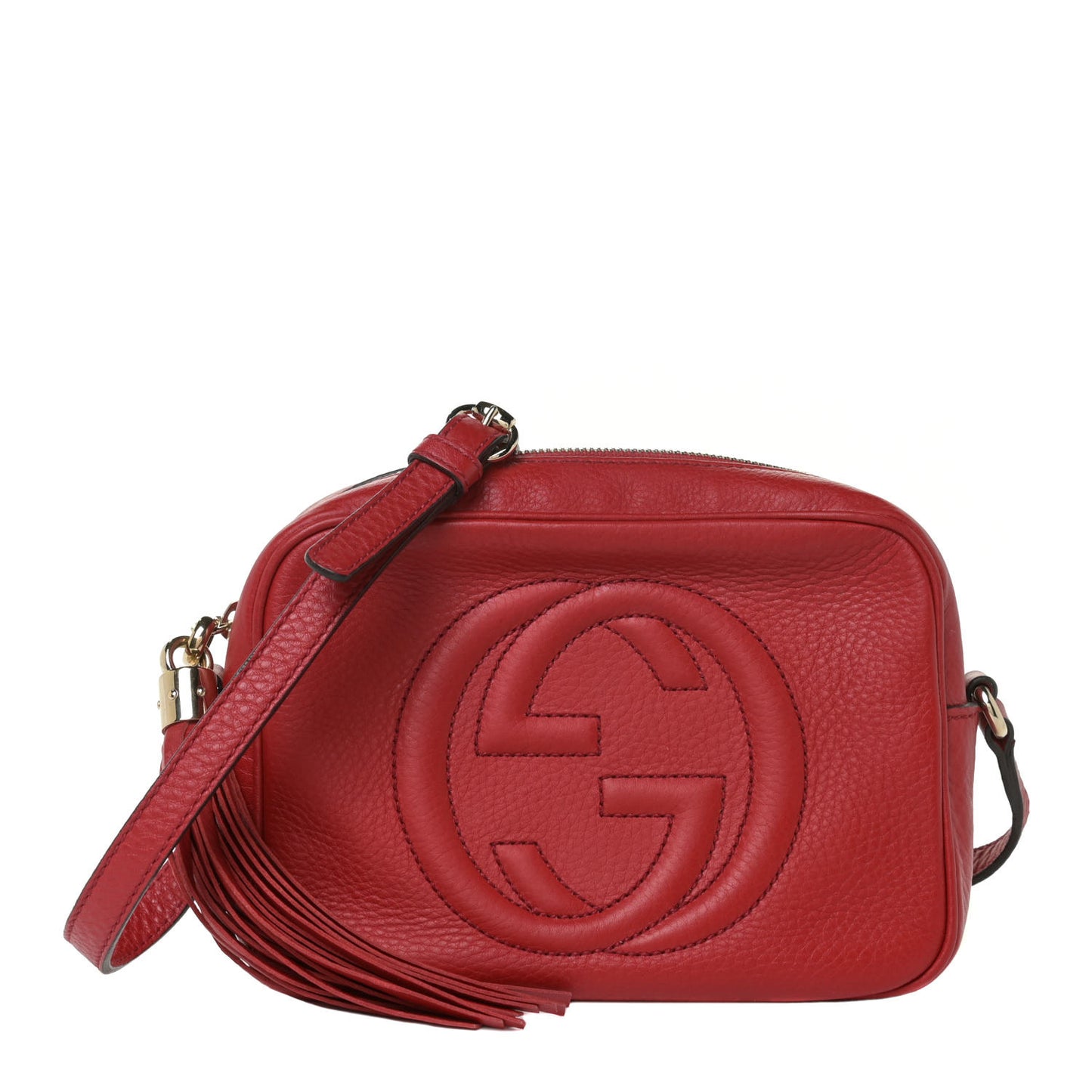 Pebbled Calfskin Small Soho Disco Bag Tabasco Red