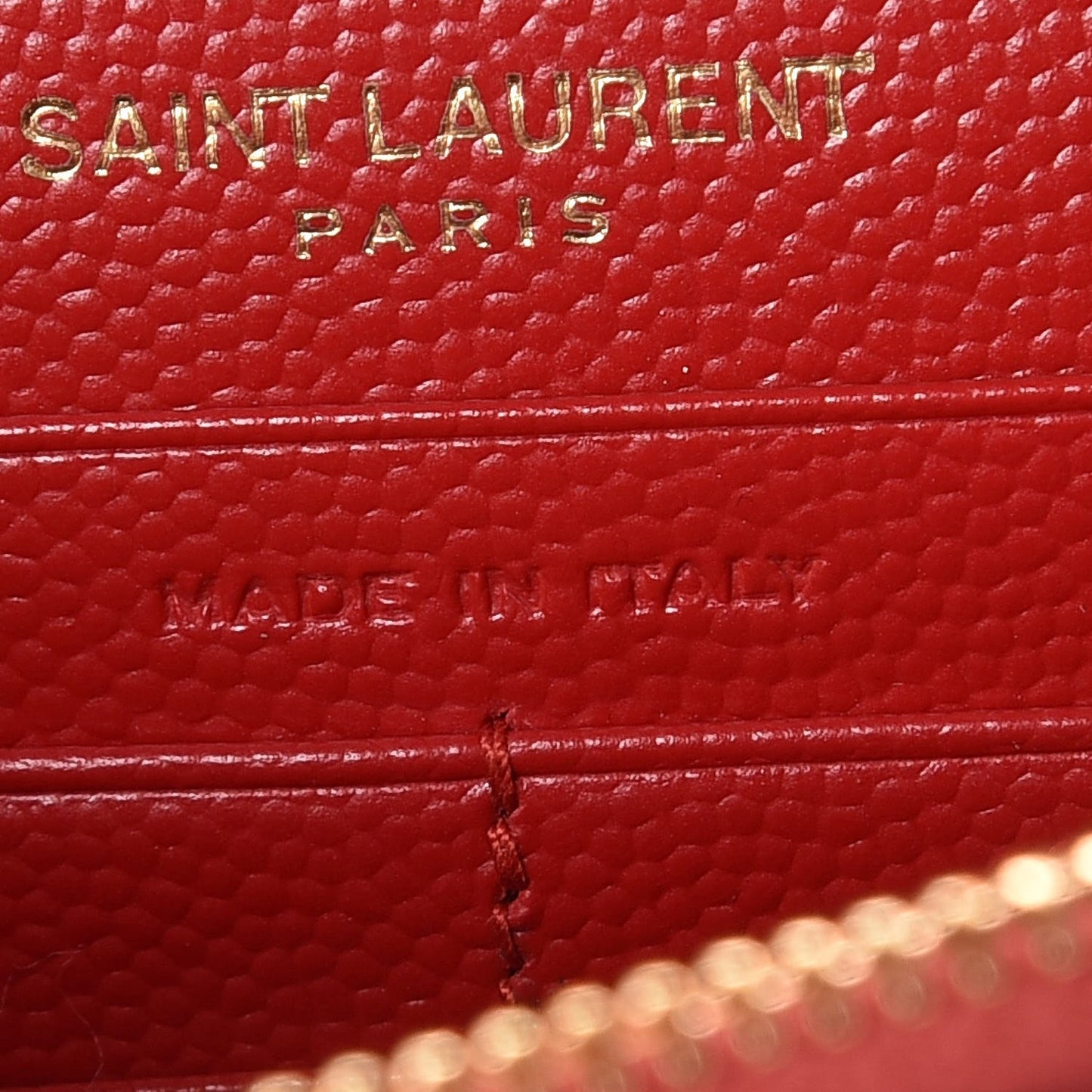 Grain De Poudre Matelasse Chevron Monogram Envelope Chain Wallet New Red