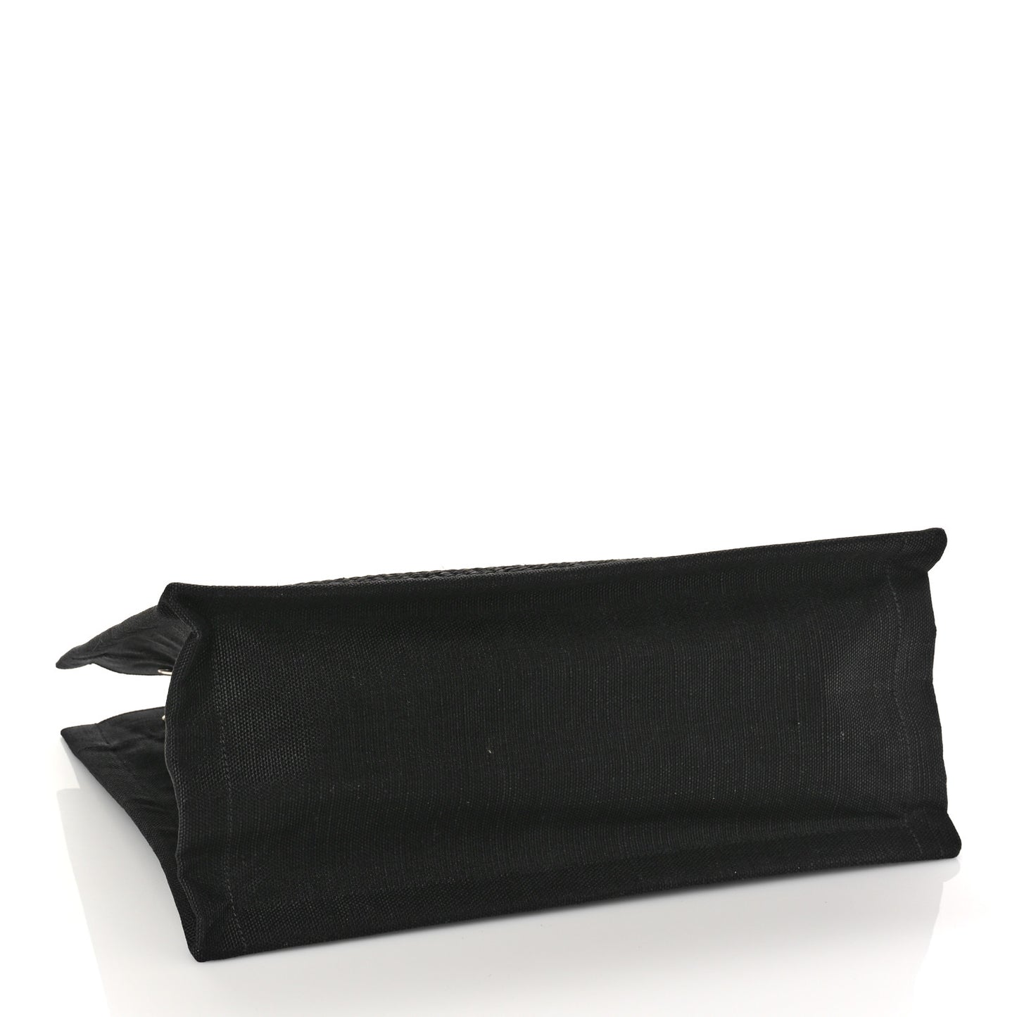 Raffia Linen Calfskin Small Rive Gauche Tote Black