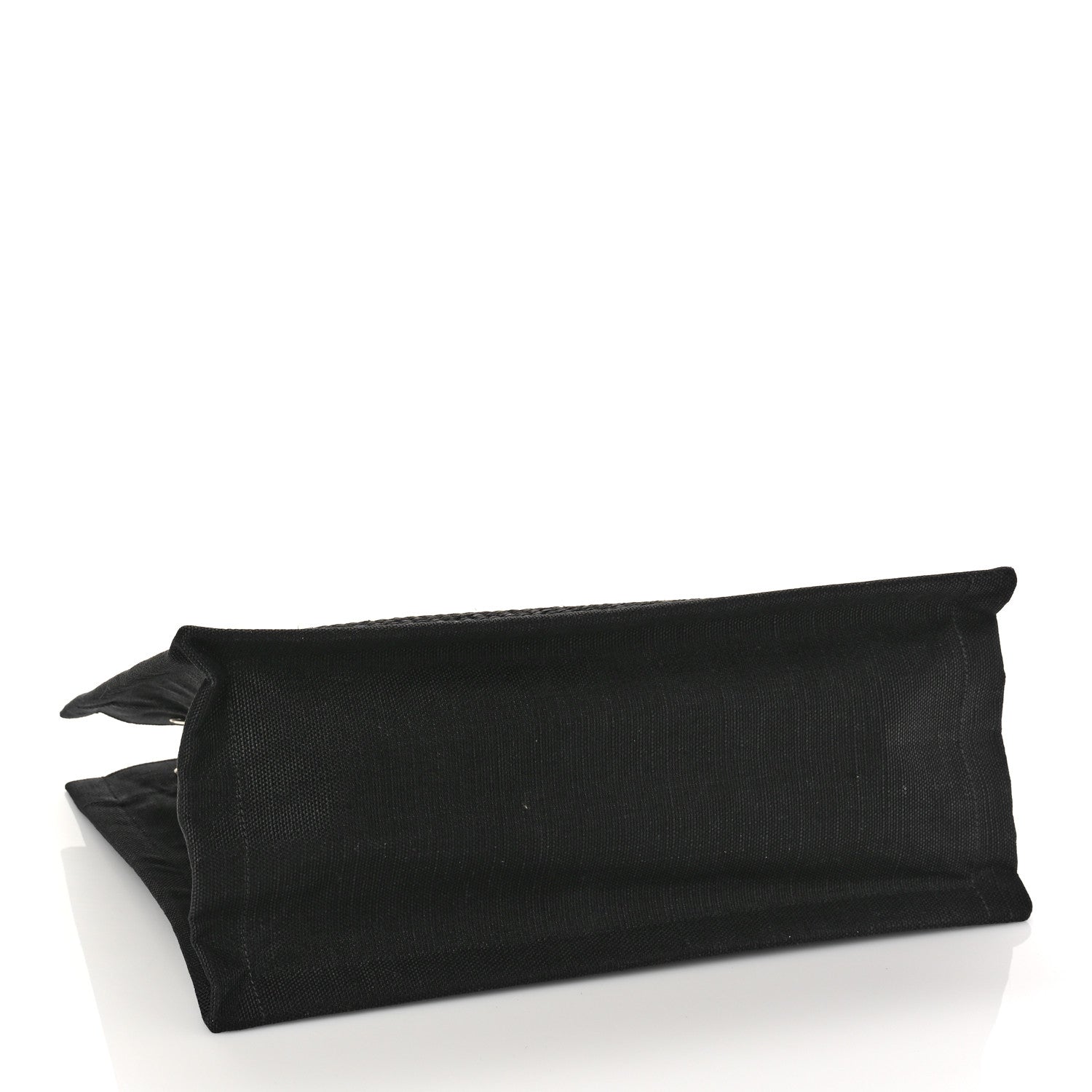 Saint Laurent Raffia Linen Calfskin Small Rive Gauche Tote Black 4 of 8