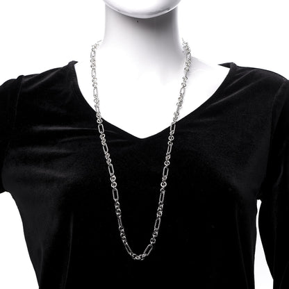 David Yurman Sterling Silver 18K Yellow Gold Figaro Chain Link Necklace 2 of 5