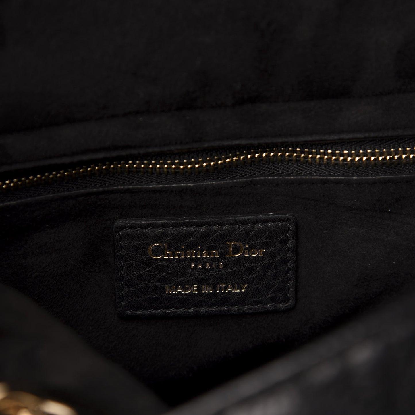 Grained Calfskin Cannage Medium Supple Lady Dior Black