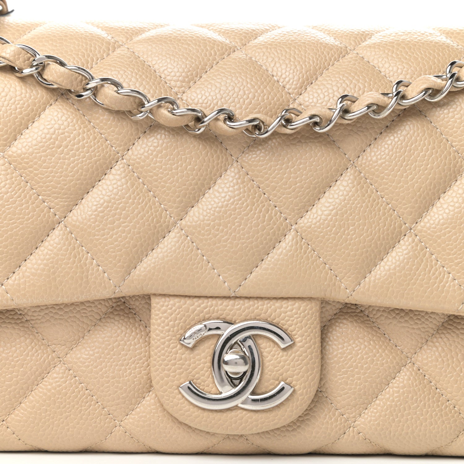 Chanel Caviar Quilted Medium Easy Flap Beige 10 of 11