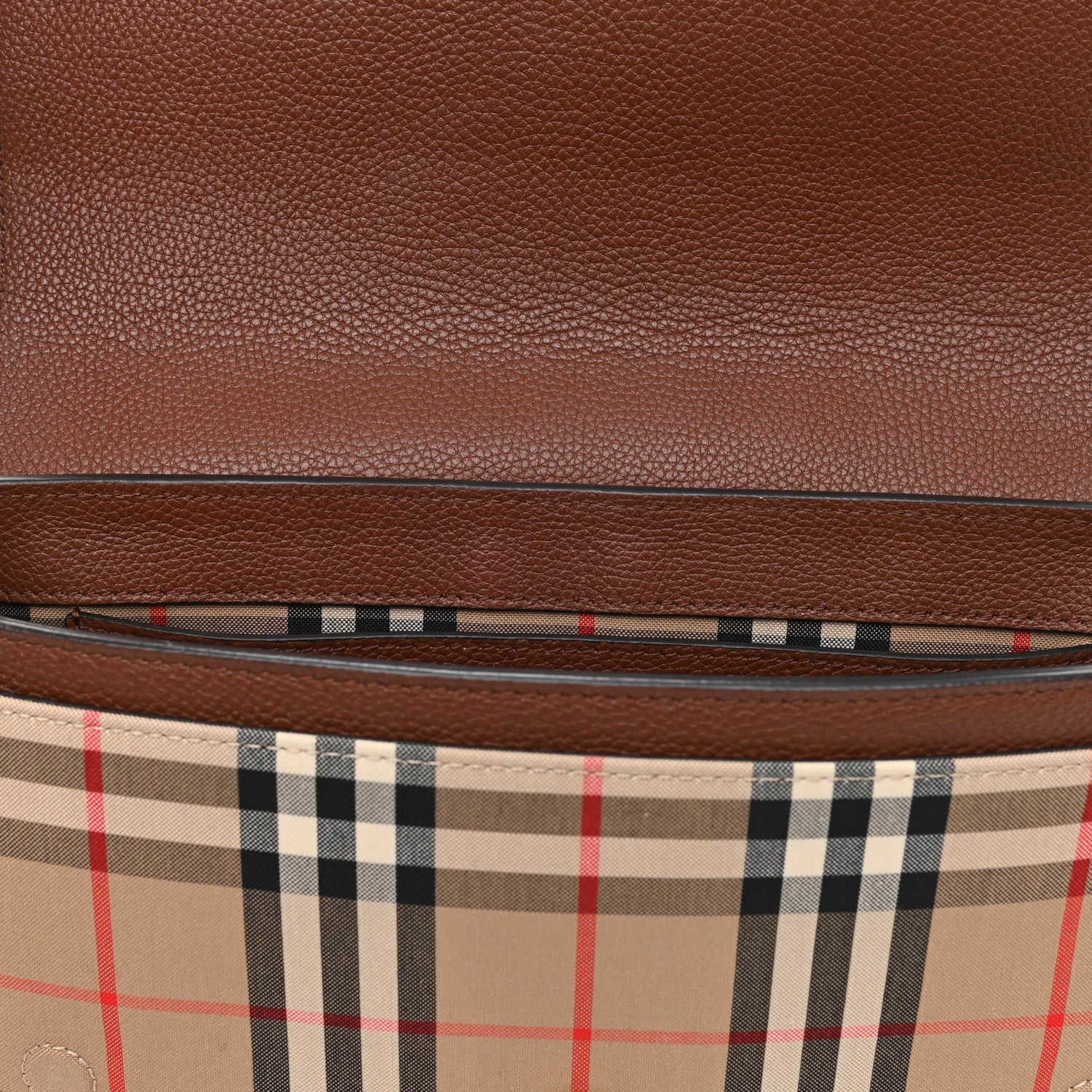 Burberry Calfskin Vintage Check Note Crossbody Bag Tan 11 of 14