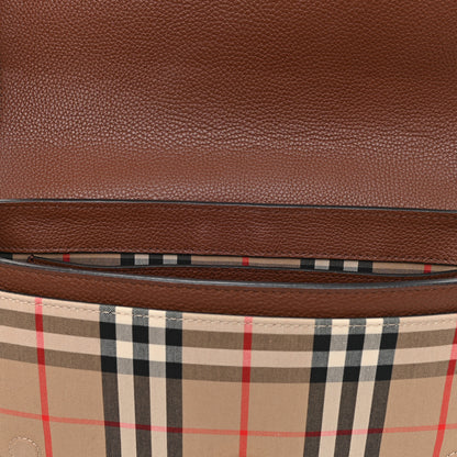 Burberry Calfskin Vintage Check Note Crossbody Bag Tan 11 of 14