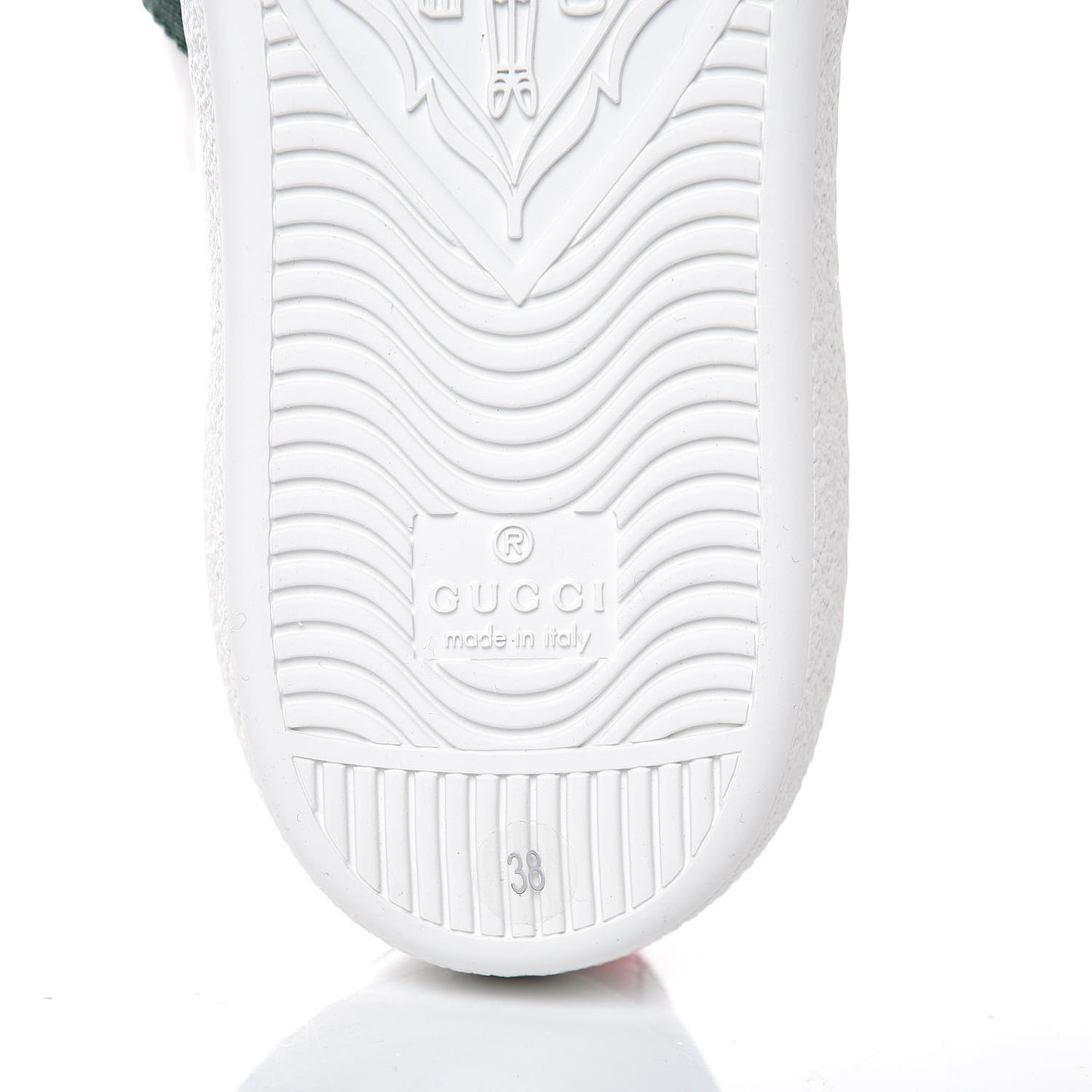 Calfskin Ayers Bee Embroidered Ace Sneakers 38 White Green