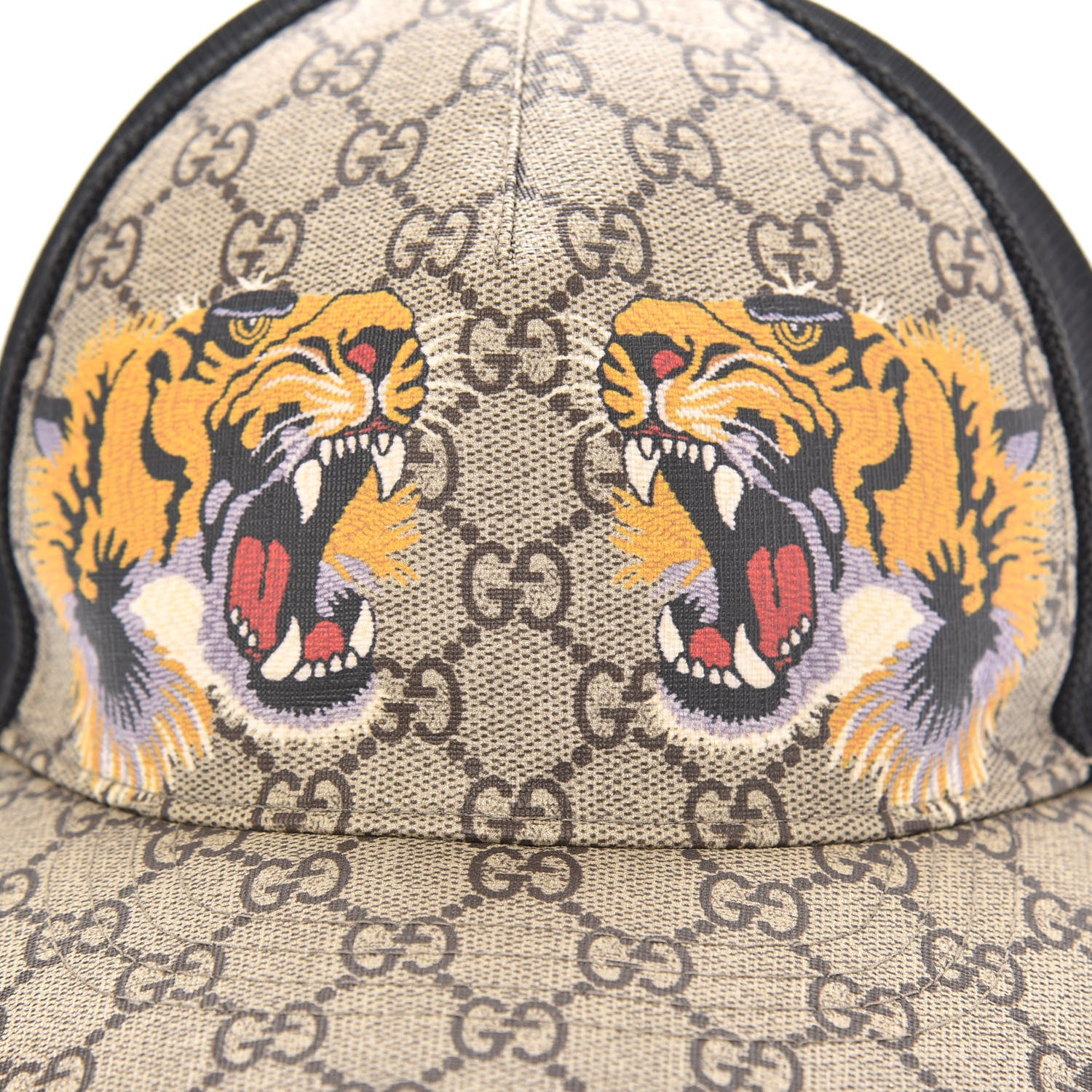 Gucci GG Supreme Monogram Tiger Print Baseball Hat XL Beige 9 of 9