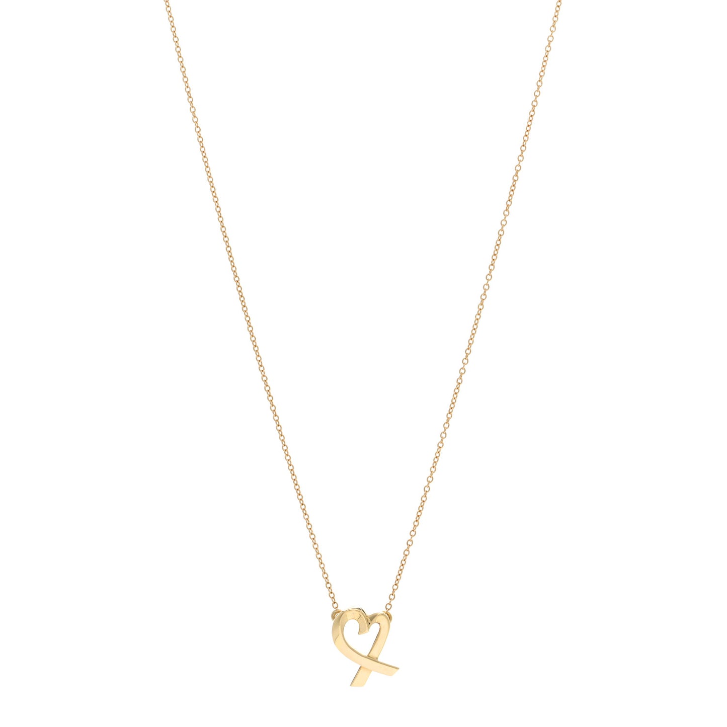 18K Yellow Gold Small Paloma Picasso Loving Heart Pendant Necklace