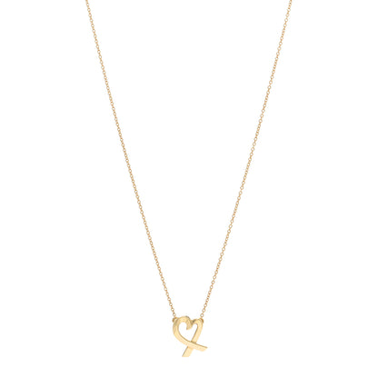 Tiffany 18K Yellow Gold Small Paloma Picasso Loving Heart Pendant Necklace 1 of 4