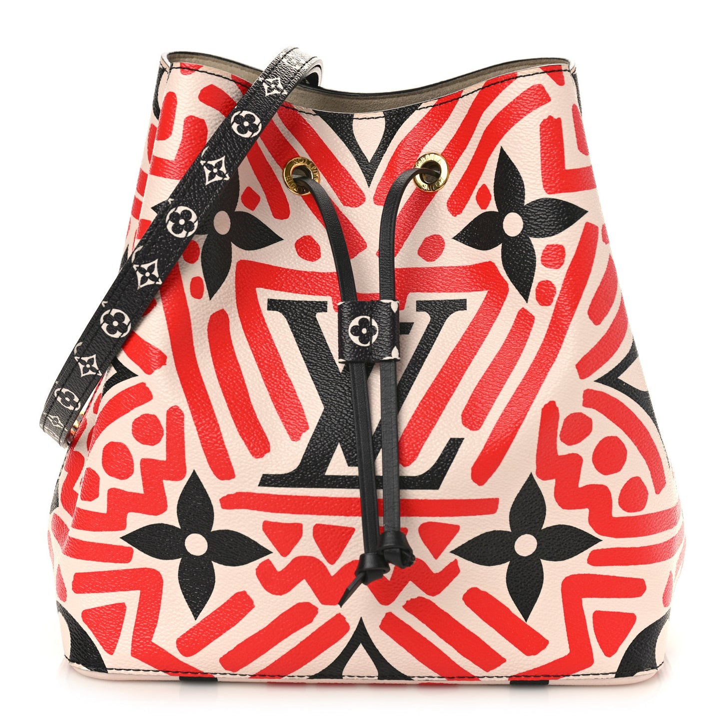 Monogram Giant Crafty NeoNoe MM Creme Rouge Black