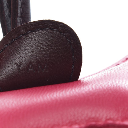Hermes Milo Lambskin Grigri Rodeo Horse Bag Charm PM Rose Sakura Framboise Rouge Sellier 5 of 6