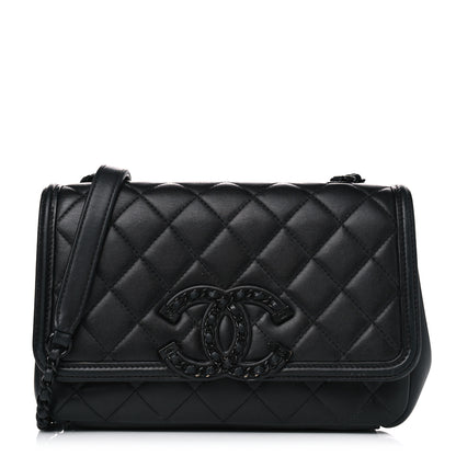 Chanel Lambskin Quilted Small CC Filigree Flap Black 1 of 4