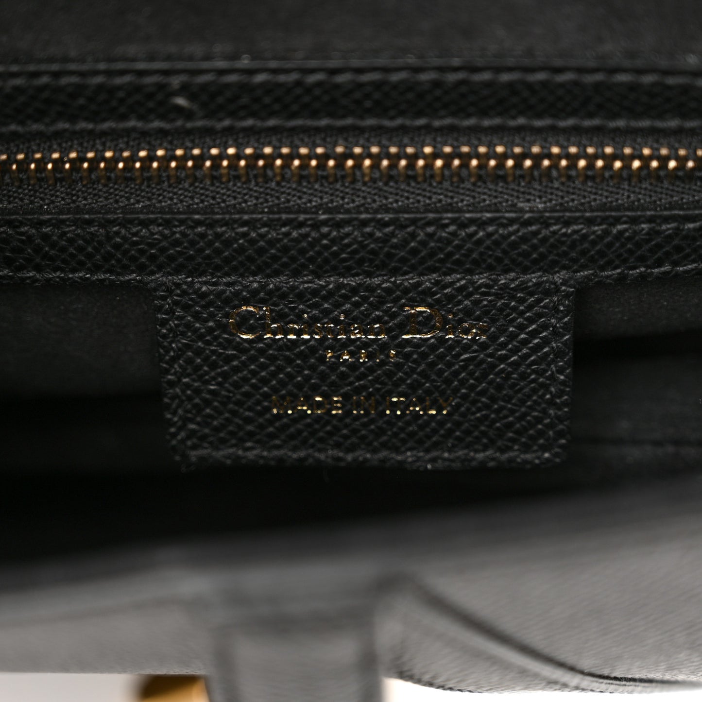 Grained Calfskin Saddle Bag Black