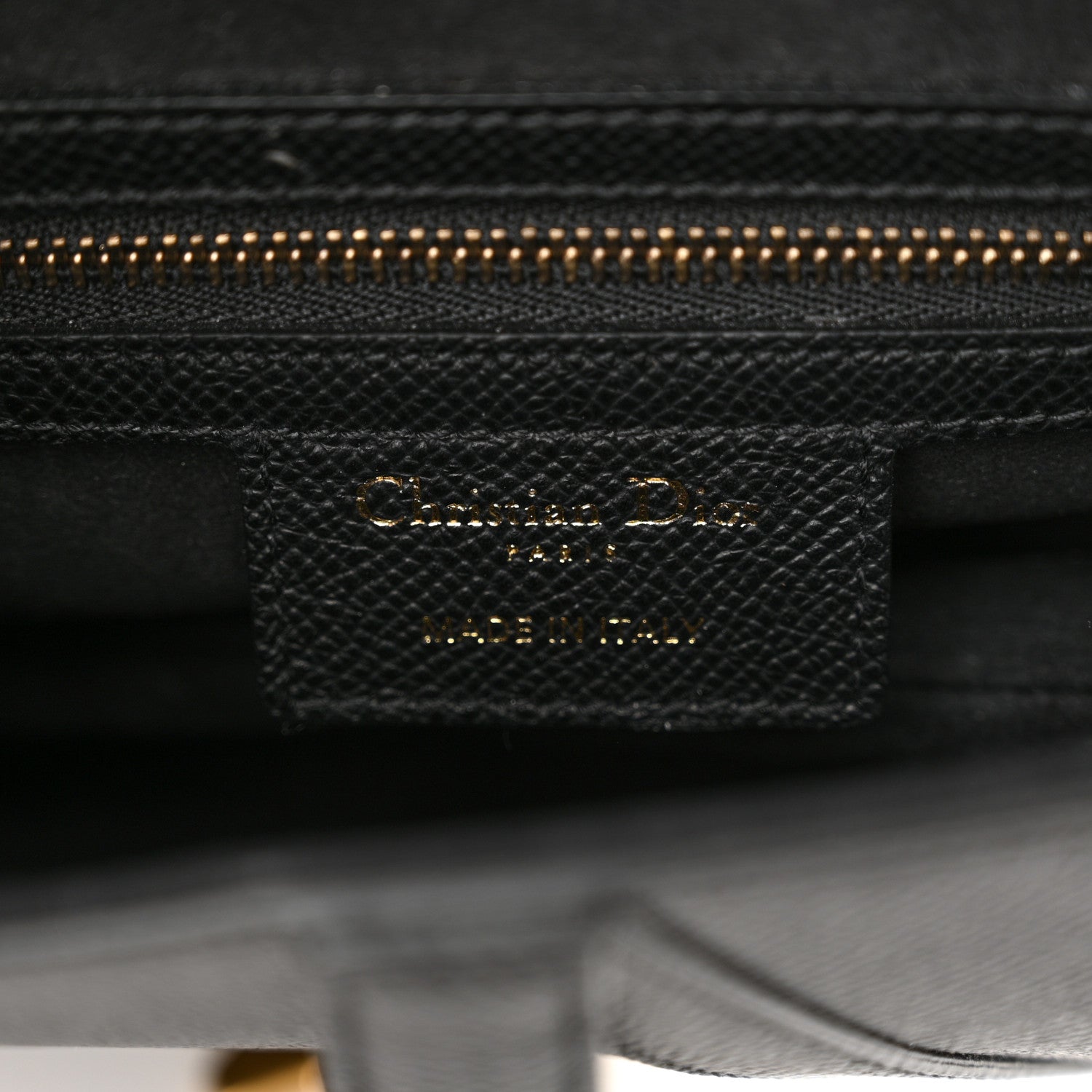 Christian Dior Grained Calfskin Saddle Bag Black 6 of 11