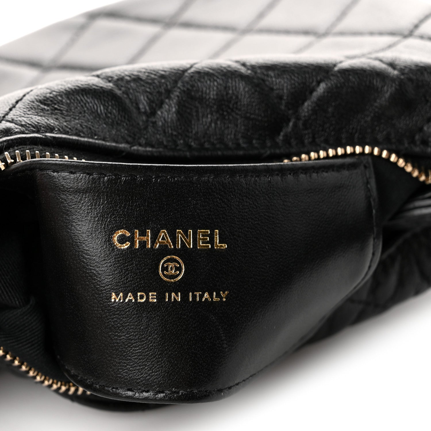 Chanel Lambskin Quilted Chain Around Pouch Hobo Black 5 of 9