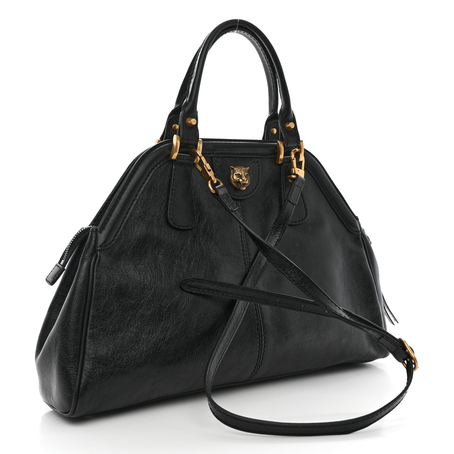 Calfskin Medium Re(Belle) Top Handle Bag Black
