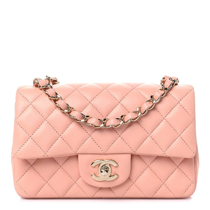 Chanel Lambskin Quilted Mini Rectangular Flap Light Pink 1 of 9