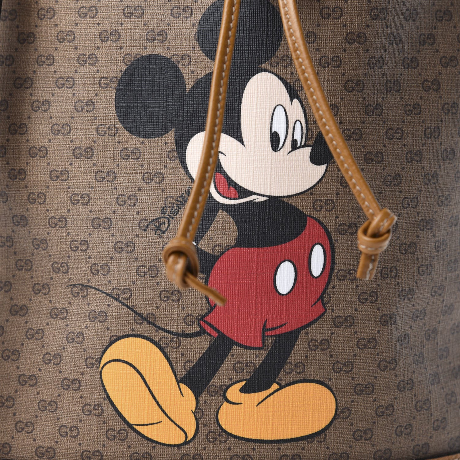 Gucci X DISNEY Mini Vintage GG Supreme Monogram Bucket Bag Beige Vintage Sun Oil 10 of 11