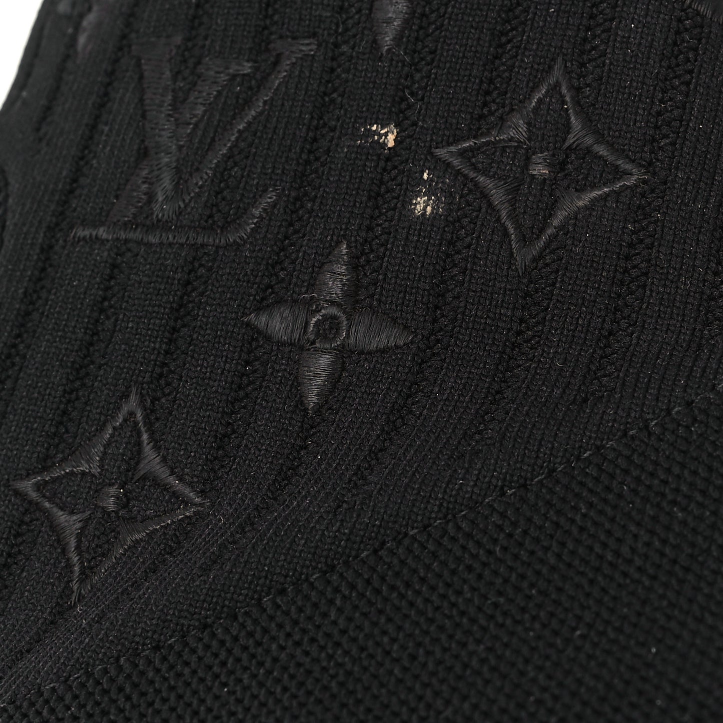 Monogram Stretch Fabric Silhouette Ankle Boots 37 Black