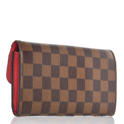 Louis Vuitton Damier Ebene Emilie Wallet Red 3 of 11