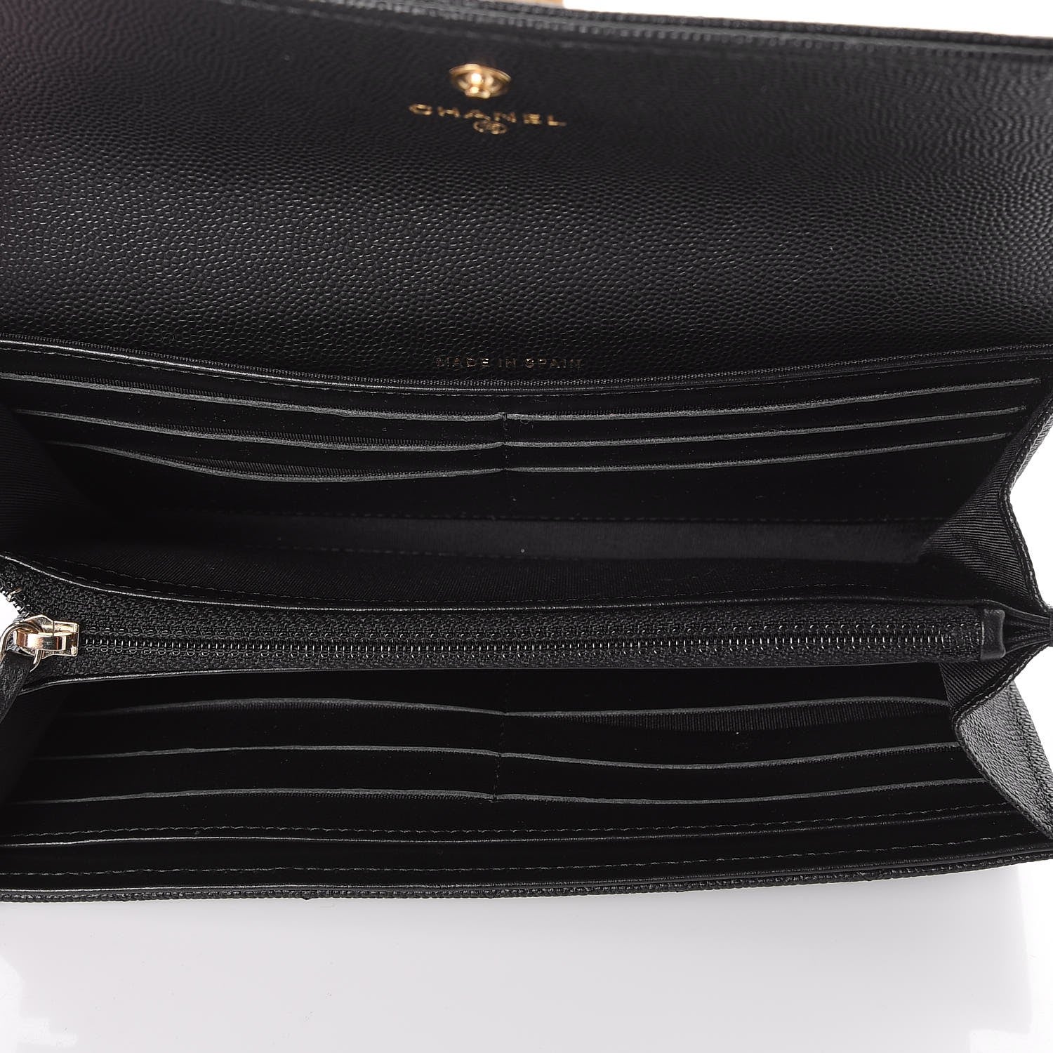 Chanel Caviar Quilted Large Boy Gusset Flap Wallet Black 5 of 9