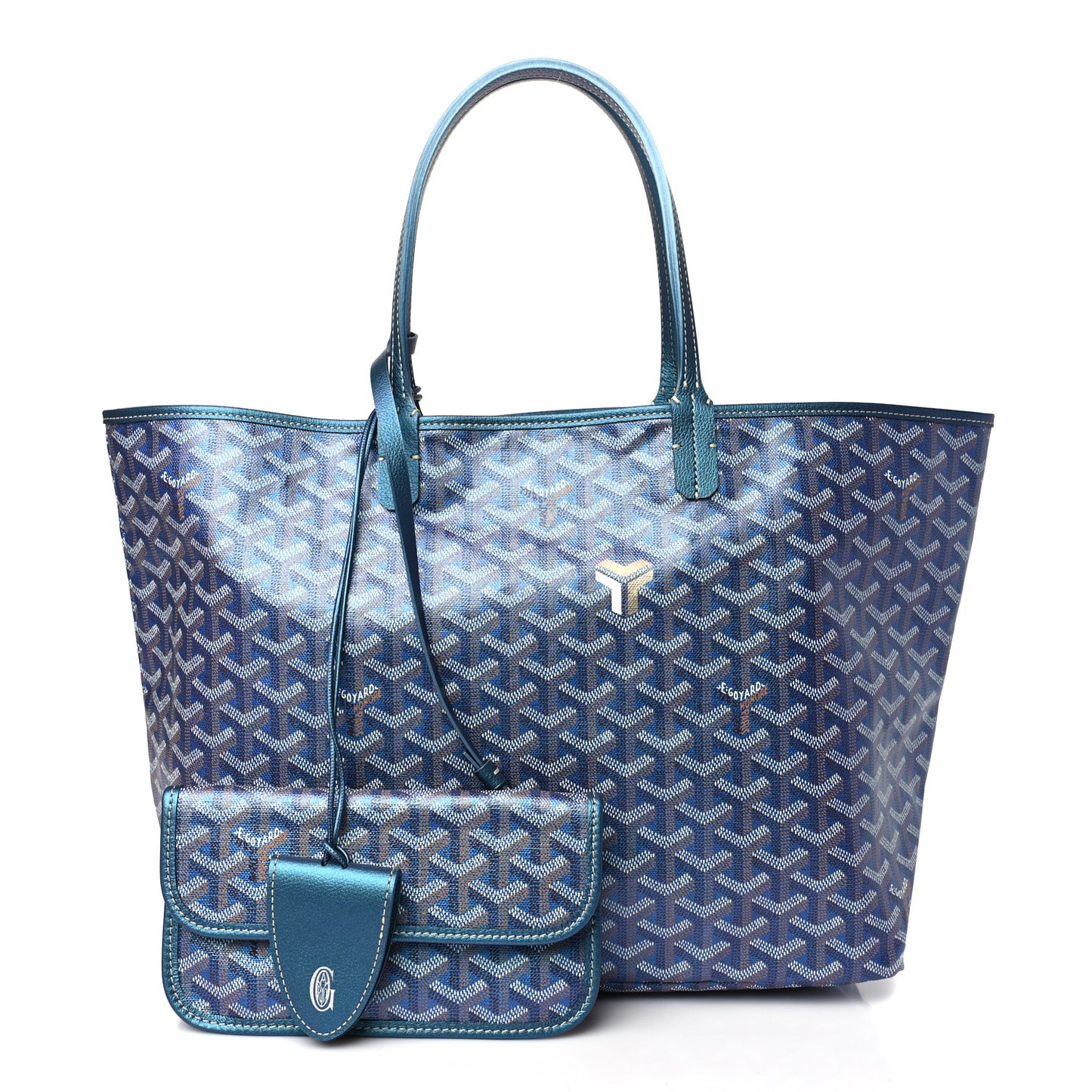 Iridescent Goyardine Saint Louis PM Pearly Blue