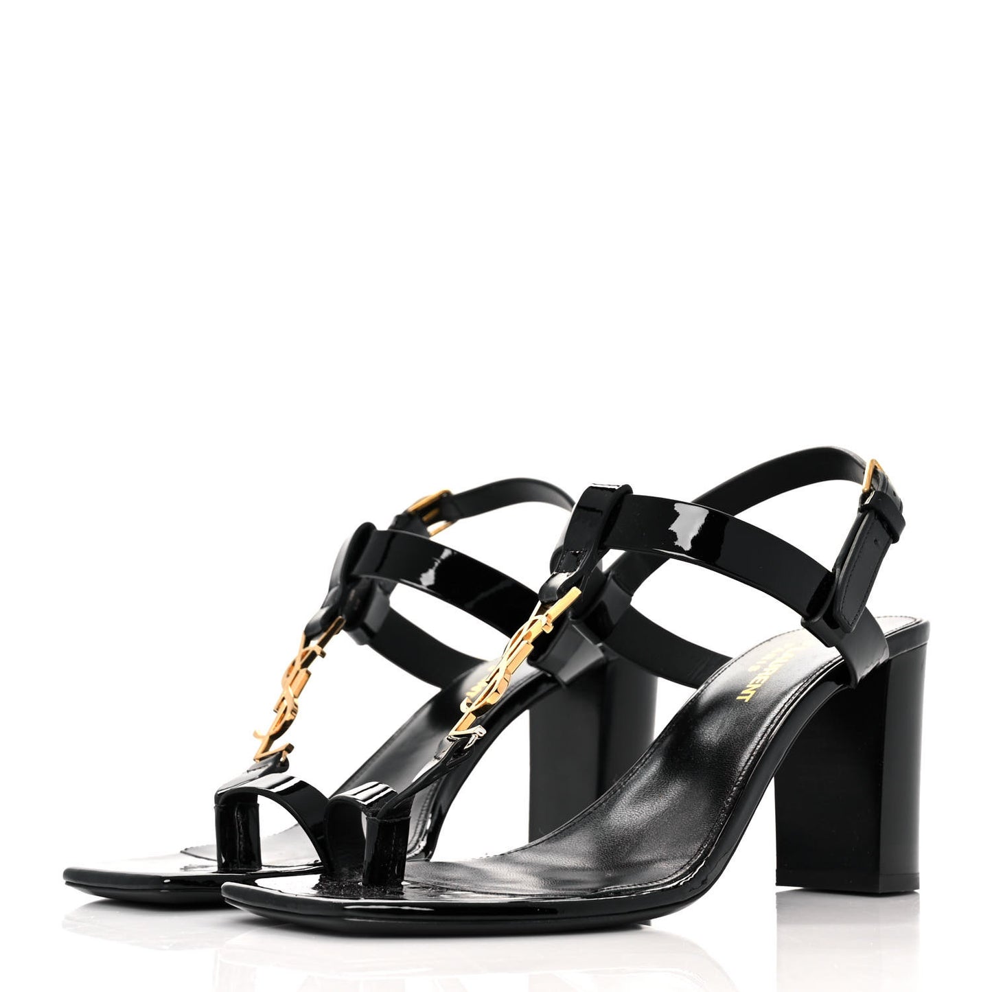 Patent Calfskin Cassandra 75 Sandals 38 Black