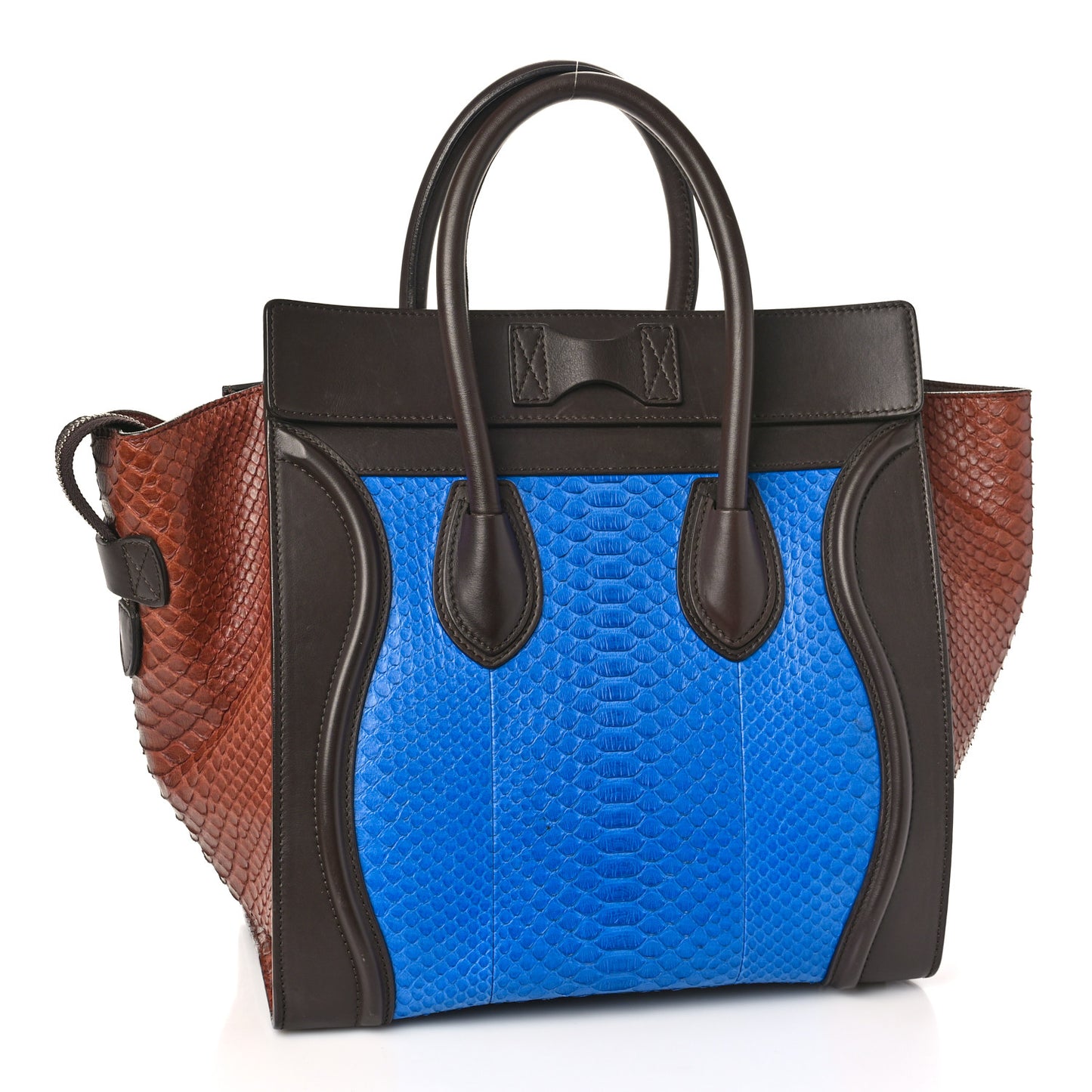 Python Mini Tri-Color Luggage Cobalt