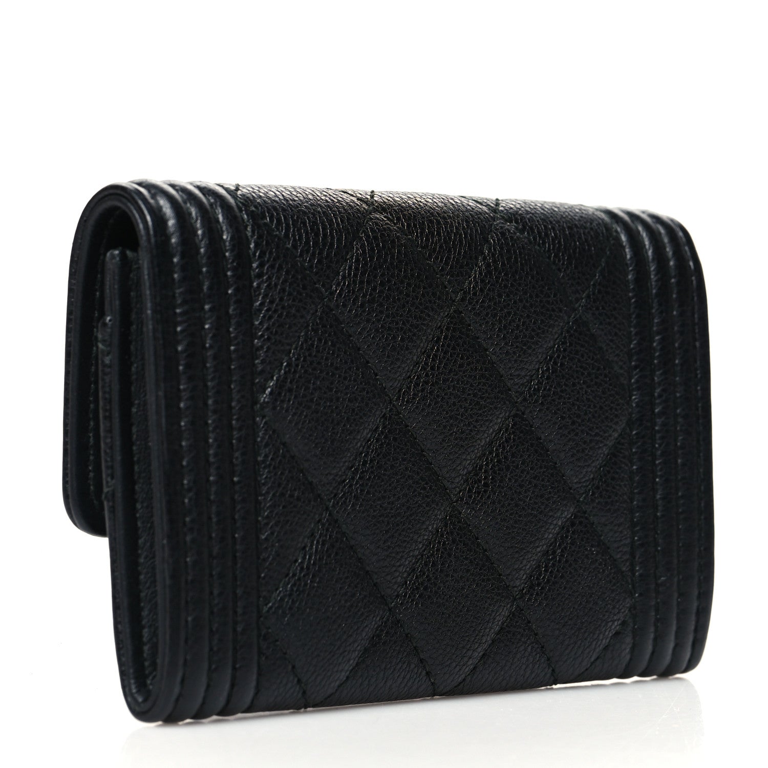 Chanel Caviar Quilted Boy Flap Card Holder Black 3 of 12