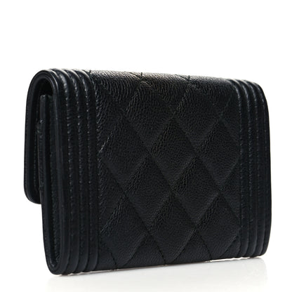 Chanel Caviar Quilted Boy Flap Card Holder Black 3 of 12
