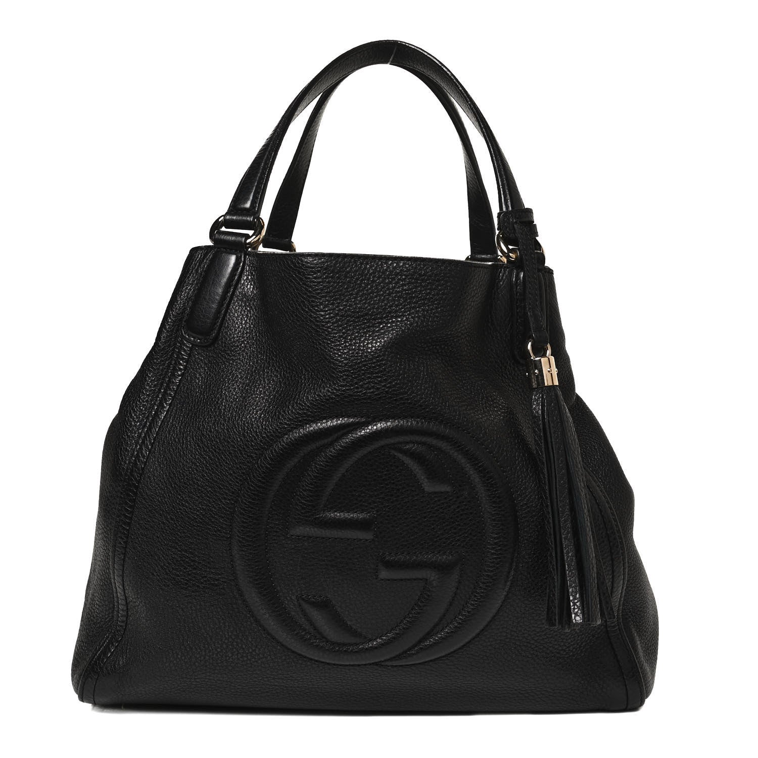 Gucci Pebbled Calfskin Medium Soho Shoulder Bag Black 1 of 10