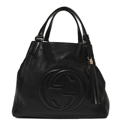 Gucci Pebbled Calfskin Medium Soho Shoulder Bag Black 1 of 10