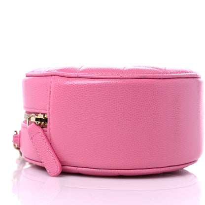 Chanel Caviar Quilted Gripoix CC Round Clutch With Chain Pink 8 of 11
