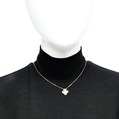 Van Cleef & Arpels 18K Yellow Gold Black Onyx Vintage Alhambra Pendant Necklace 2 of 5