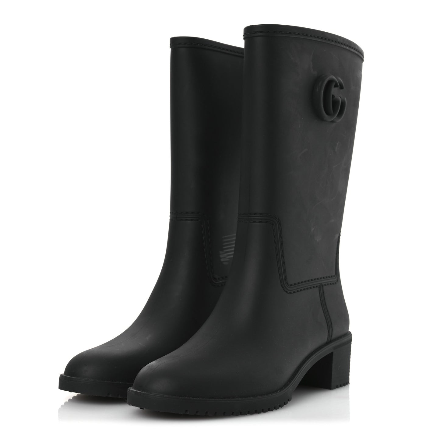 Rubber Double G Womens Rain Boots 40 Black