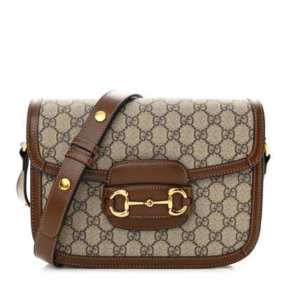 Gucci GG Supreme Monogram Horsebit 1955 Shoulder Bag Beige Brown Sugar 1 of 11