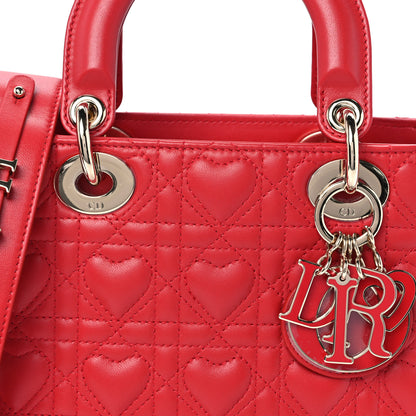 Christian Dior Lambskin Cannage Dioramour Small My ABCDior Lady Dior Spicy Red 8 of 10