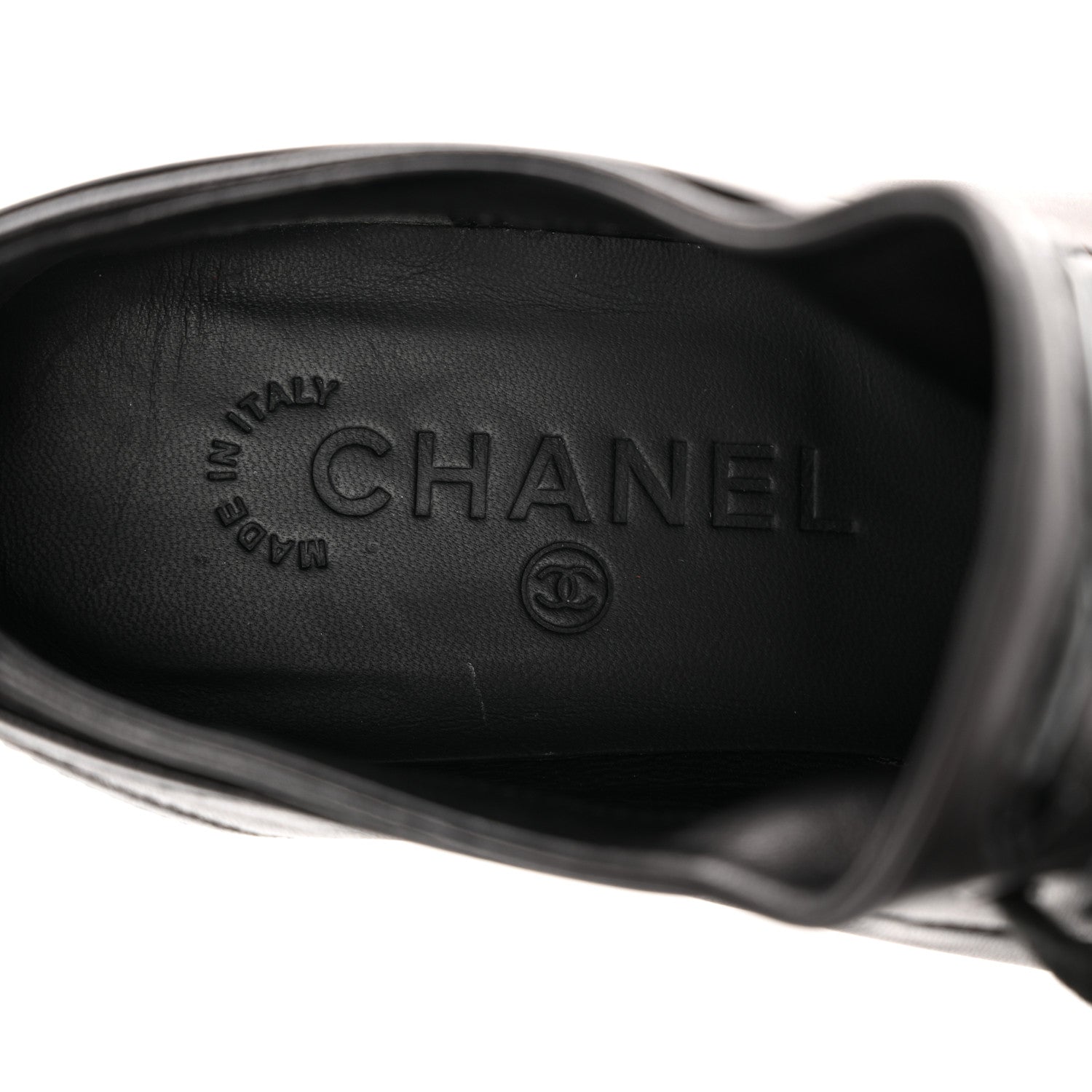 Chanel Lambskin Patent Cap Toe CC Sneakers 36 Black 7 of 18