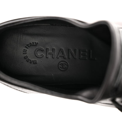 Chanel Lambskin Patent Cap Toe CC Sneakers 36 Black 7 of 18