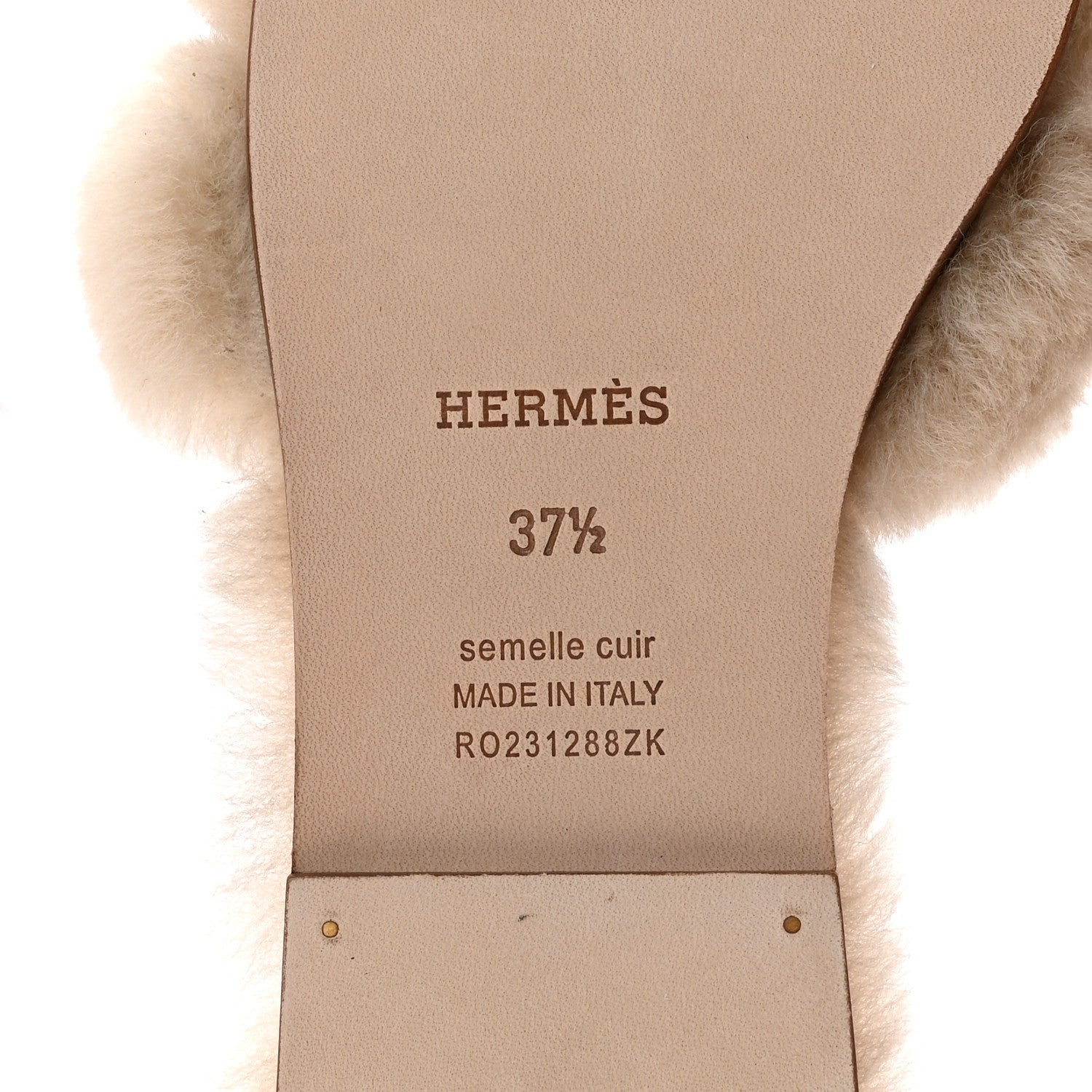 Hermes Woolskin Oran Sandals 37.5 Beige Argile 7 of 8