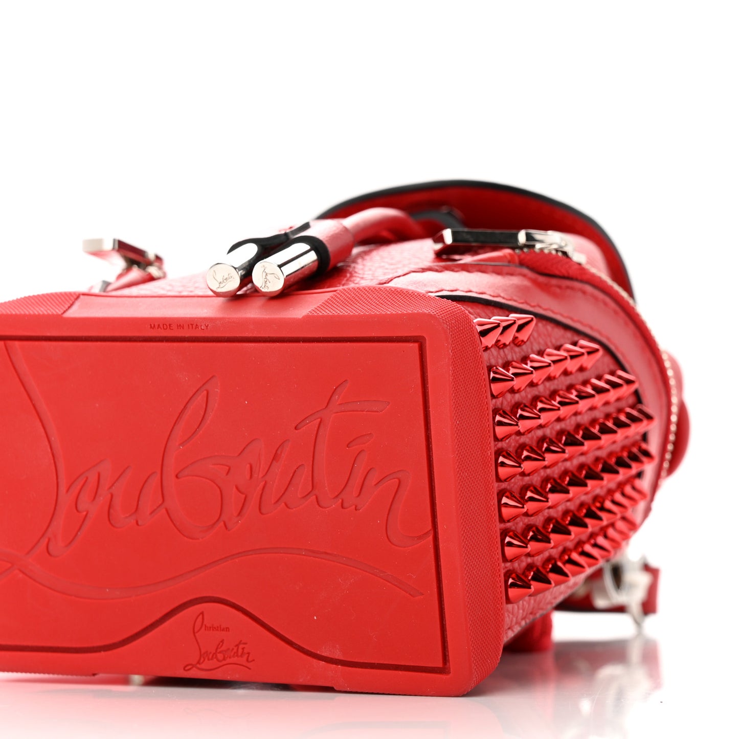 Calfskin Spiked Mini Explorafunk Keyring Bag Loubi