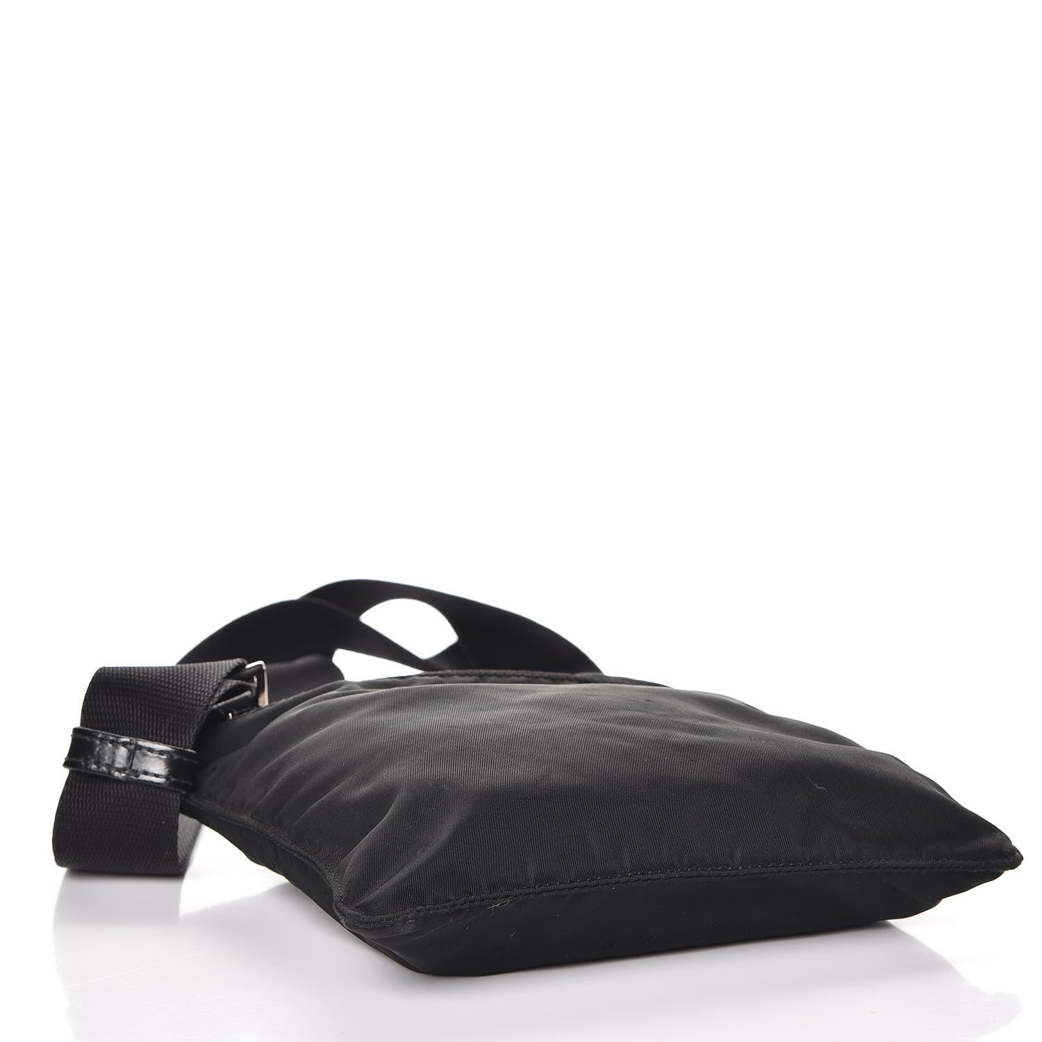 Prada Nylon Small Flat Messenger Bag Black 4 of 14