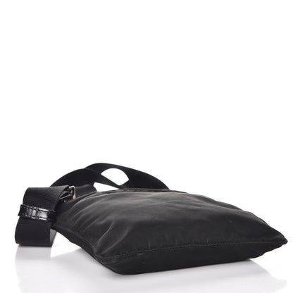 Prada Nylon Small Flat Messenger Bag Black 4 of 14