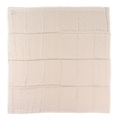 Louis Vuitton Silk Wool Monogram Shawl Greige 1 of 5