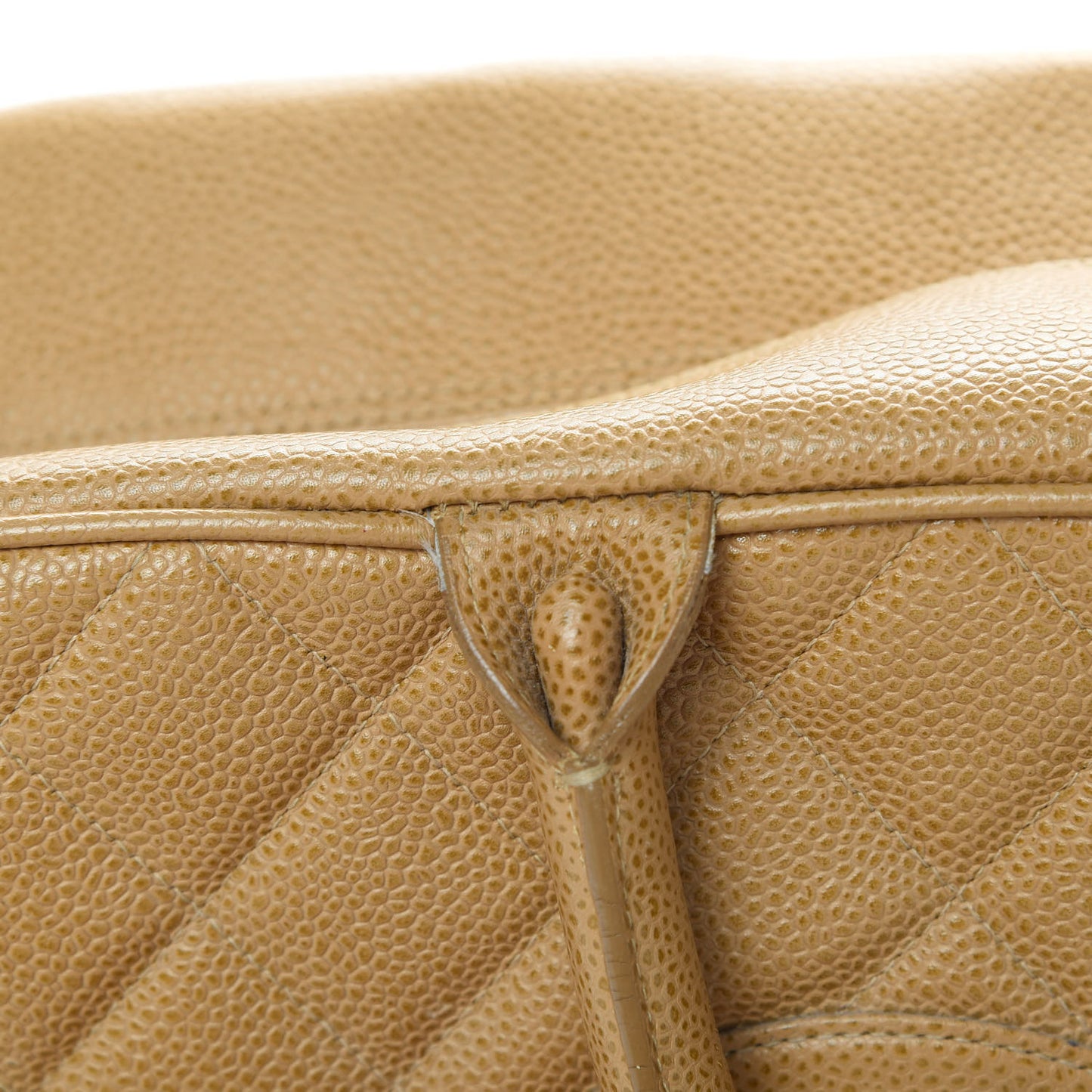 Caviar Quilted Large Bowler Bag Beige