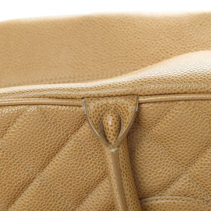 Chanel Caviar Quilted Large Bowler Bag Beige 19 of 20