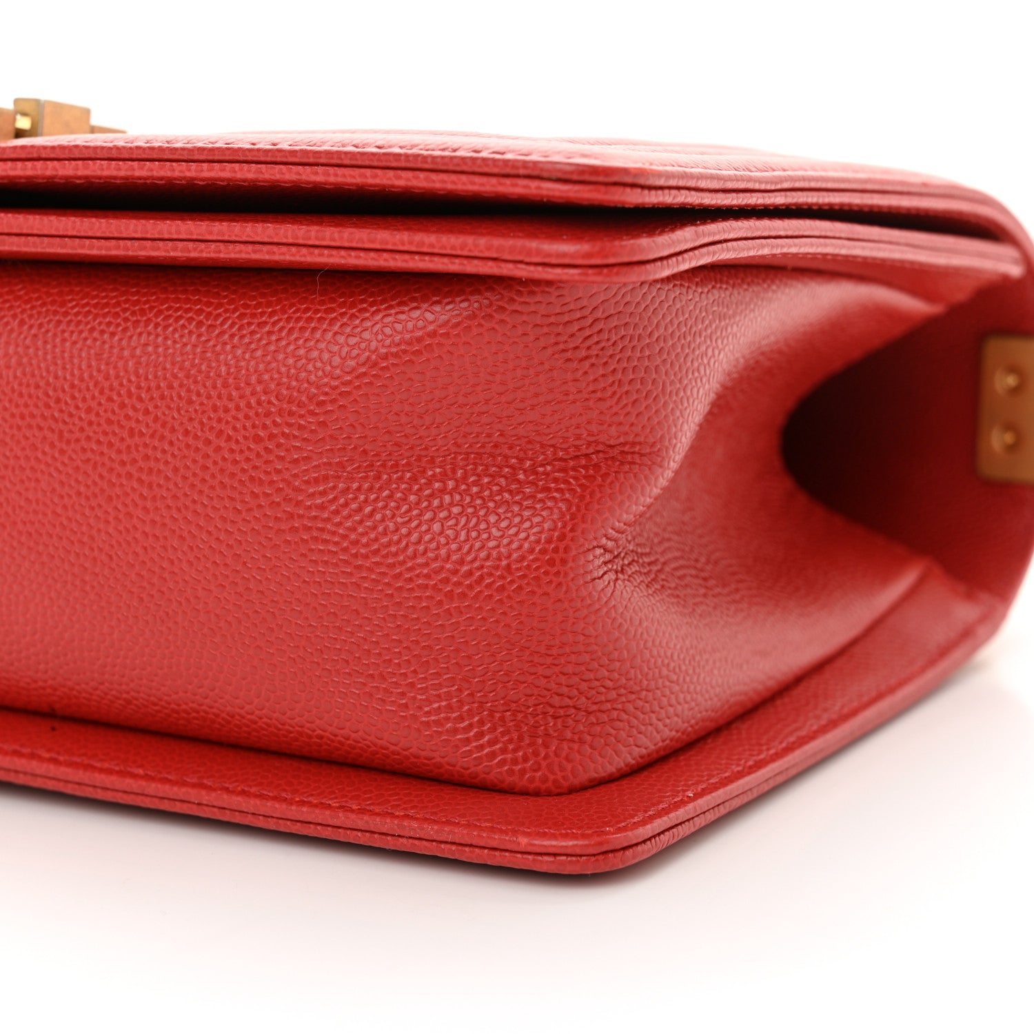 Chanel Caviar Chevron Quilted Medium Boy Flap Red 10 of 12