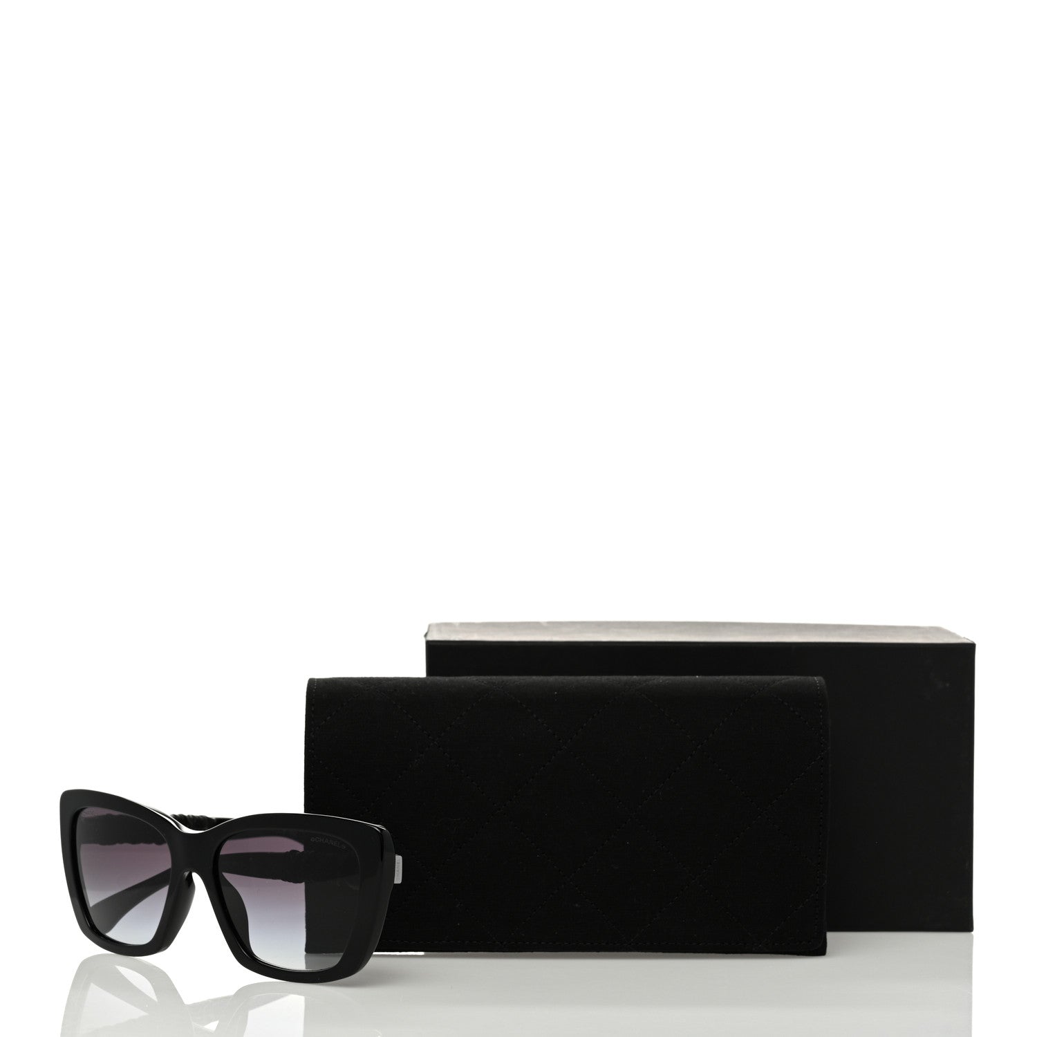 Chanel Acetate Calfskin Polarized Square Sunglasses 5476-Q-A Black 8 of 8